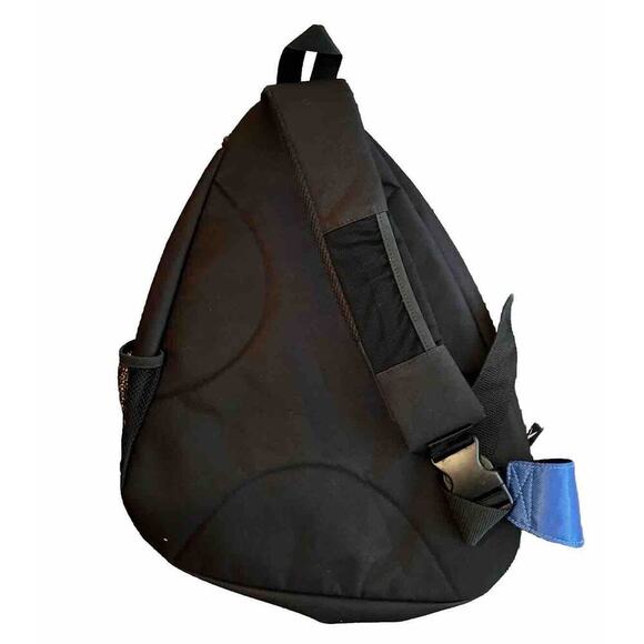 NWT Vintage Slazenger Unisex Black Blue Backpack Sling One Strap